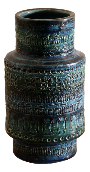 Rimini Blu Ceramic Vase by Aldo Londi for Bitossi, Italy, 1960s