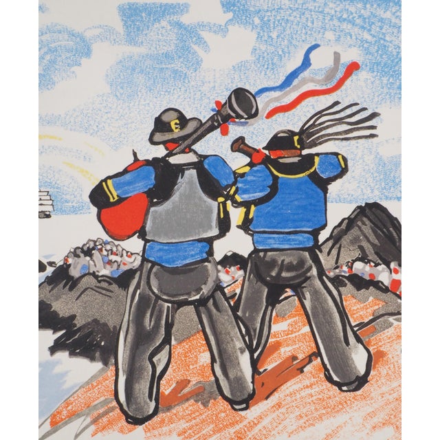 Mathurin Meheut, Bagpipe Players, The Departure, 1932, Engraving For Sale - Image 3 of 6