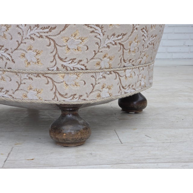 Mid-Century Modern Danish Curved Armchair in Light Green-Gray Furniture Velour, 1970s For Sale - Image 3 of 18