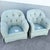 Blue Vintage Mid Century Tufted Button Club Chairs by Ethan Allen - A Pair For Sale - Image 8 of 11