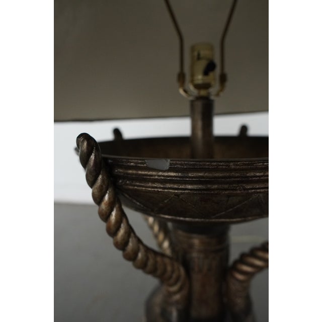 Vintage Mediterranean Leeazanne Bronze Table Lamp For Sale In Austin - Image 6 of 13