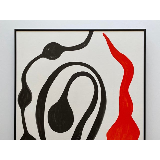 This Alexander Calder very rare vintage 1976 Mid Century Modernist Mourlot fine art lithograph print custom framed Our...