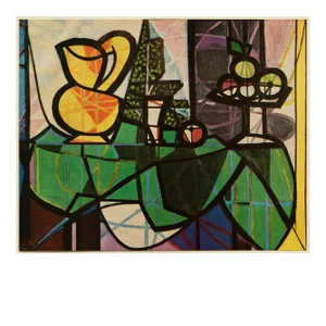 Circa 1969 After Pablo Picasso "Still Life With Jug and Fruit-Dish" Full Color Print From Italy