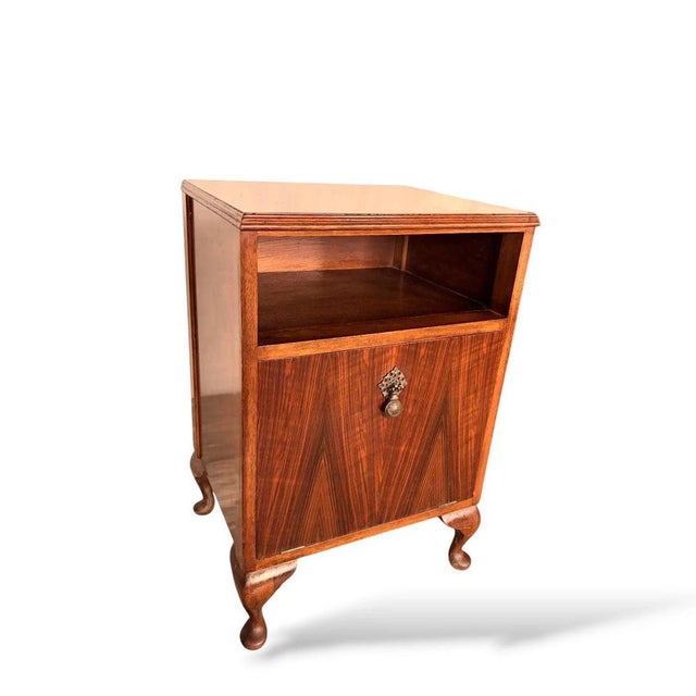 Wood Art Deco Walnut Cabinet with Brass Handle, 1940s For Sale - Image 7 of 9
