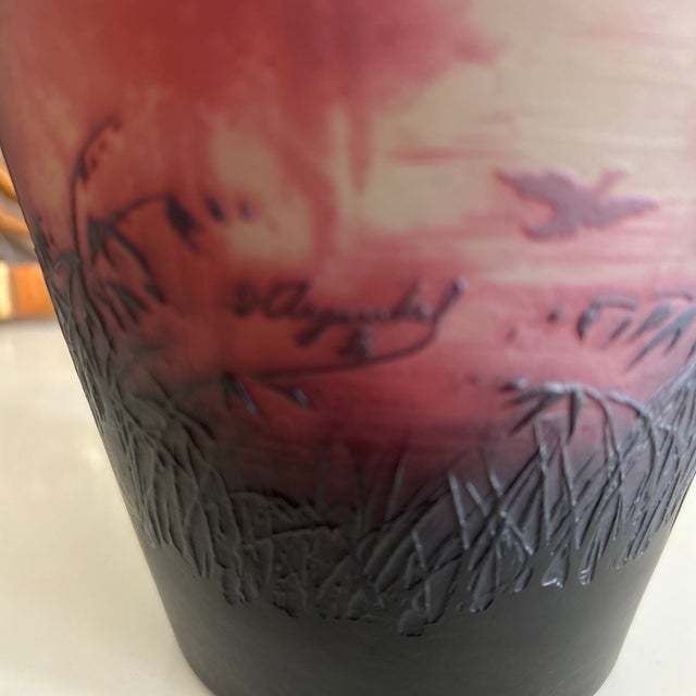 Antique St. Louis d'Argental Acid Etched Cameo Glass Vase For Sale In Jacksonville, FL - Image 6 of 7