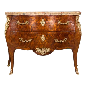 Louis XV Tulipwood and Parquetry Commode
