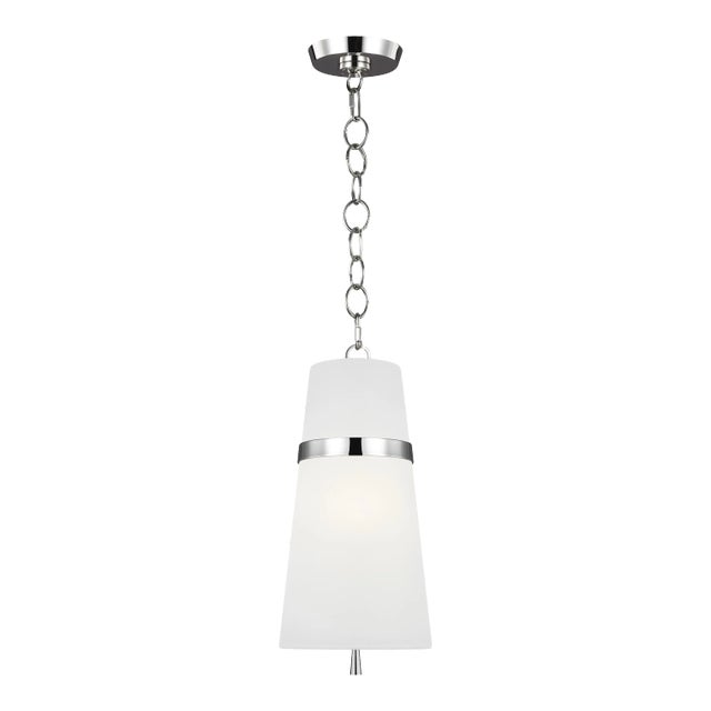 Alexa Hampton by Visual Comfort Studio Cordtlandt Small Pendant, Silver For Sale