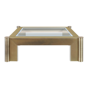 Vintage Brass and Glass Coffee Table Attributed to Mastercraft