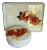 Japanese Lacquerware Floral Lidded Bowl and Tray Set For Sale