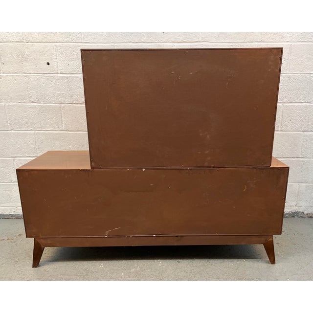 Mid-Century Two Piece Walnut and Burl Diamond Front High-Boy Dresser For Sale - Image 16 of 18