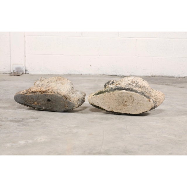 Mid 20th Century Pair of Stone Swan Planters For Sale - Image 9 of 11
