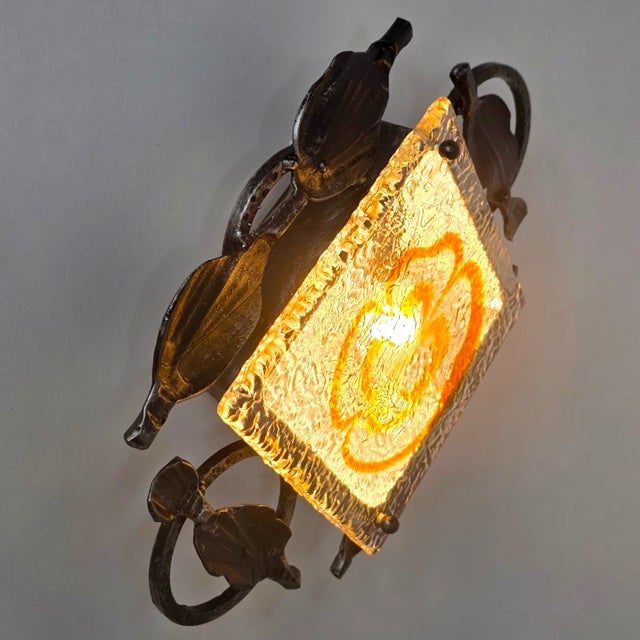 1960s Mid-Century Brutalist Murano Glass Wall Light by Tom Ahlström & Hans Ehrlich, 1960s For Sale - Image 5 of 7