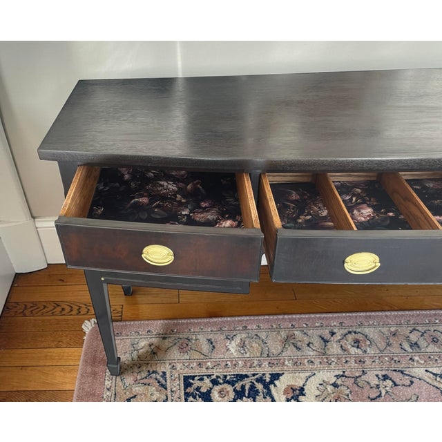 Ebony Vintage Federal Hepplewhite Mahogany Sideboard For Sale - Image 8 of 11