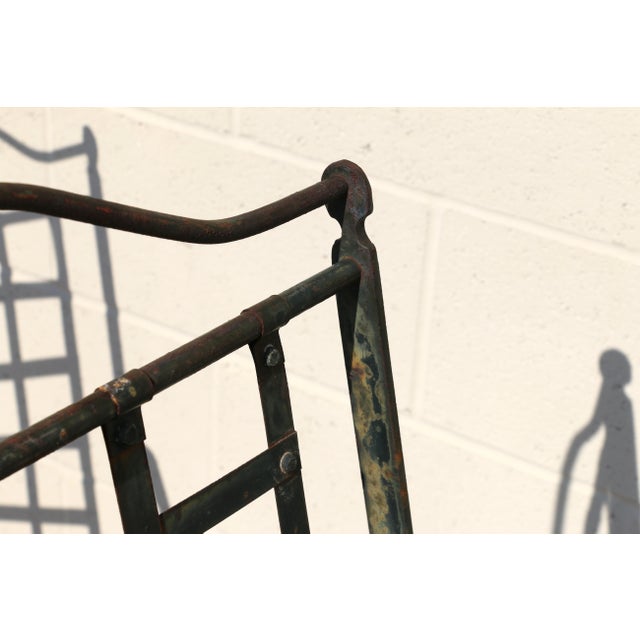 Vintage Pair of 1970s Hervé Baume French Wrought Iron Folding Patio Chairs With Rustic Patina | Outdoor Garden Armchairs For Sale In Los Angeles - Image 6 of 18