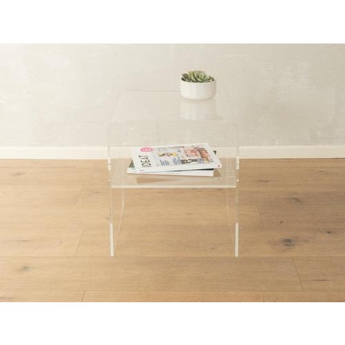 1960s Acrylic Side Table Depth: 37 cm Width: 40 cm Height: 45 cm Good condition with slight signs of use. Stripes,...
