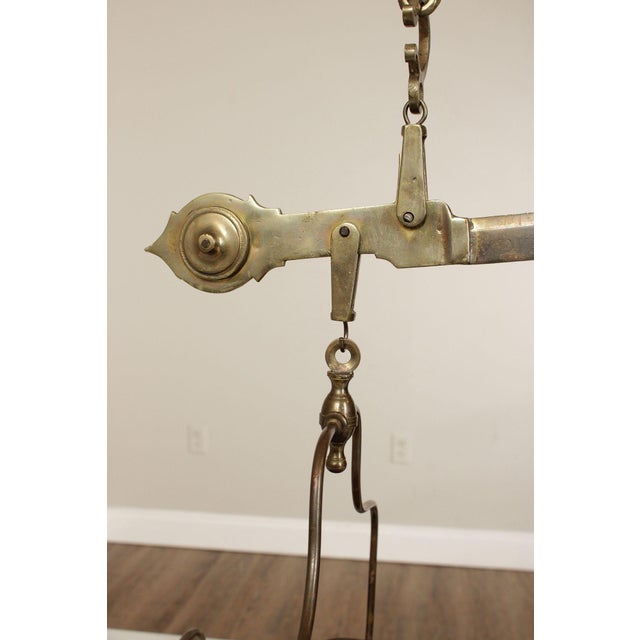 Antique Italian Brass and Marble Baker's Scale For Sale - Image 9 of 12