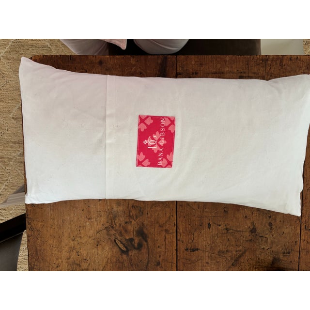 English Dana Gibson Whippet in Pink Lumbar Pillow For Sale - Image 3 of 4