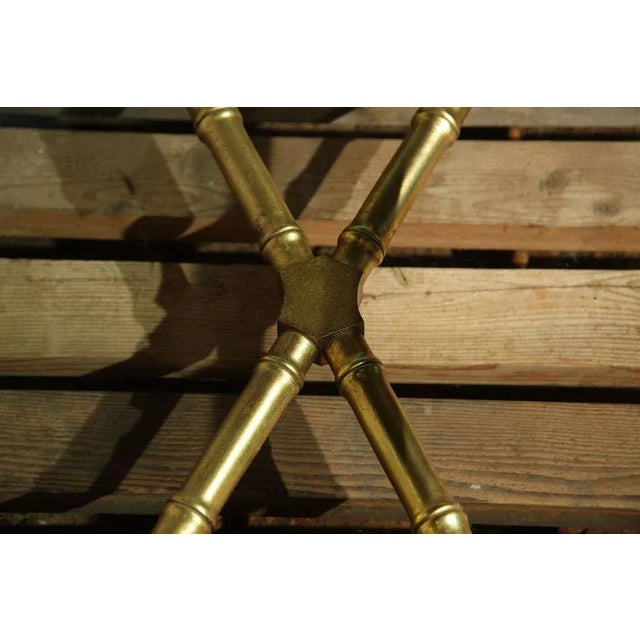 1970s Vintage Gilt Faux Bamboo Coffee Table For Sale - Image 4 of 9
