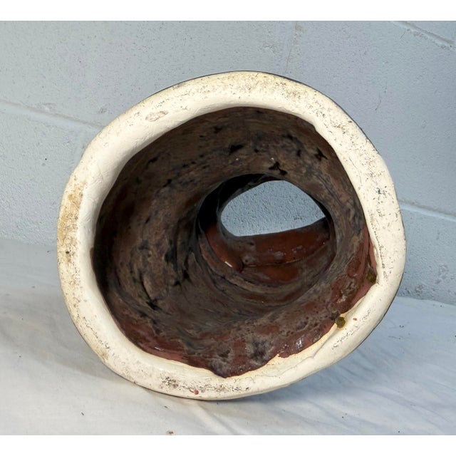 Vintage Handmade Studio Black Red Glaze Brutalist Art Pottery Vase Sculpture For Sale - Image 10 of 11