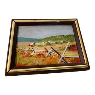 Vintage Mid-Century Signed “Veg” California Landscape Oil Painting – Burdine Gallery Los Angeles For Sale