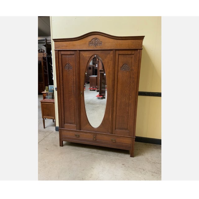 Antique Wardrobe, 1910 For Sale - Image 3 of 8