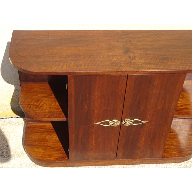 Small Art Deco Walnut Bookcase, 1940s For Sale - Image 4 of 18