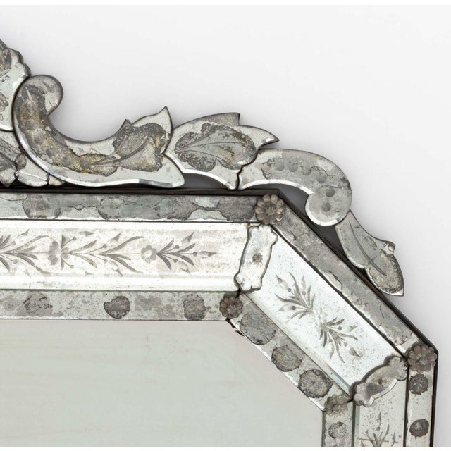 Modern Venetian Glass Overmantel Mirror For Sale - Image 3 of 7