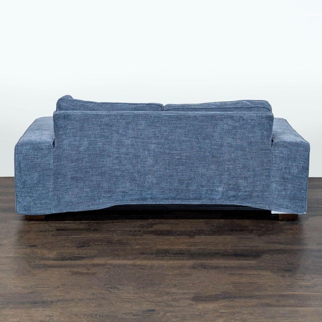 2000 - 2009 Modern Blue 2-Seat Sofa With Wide Arms For Sale - Image 5 of 7