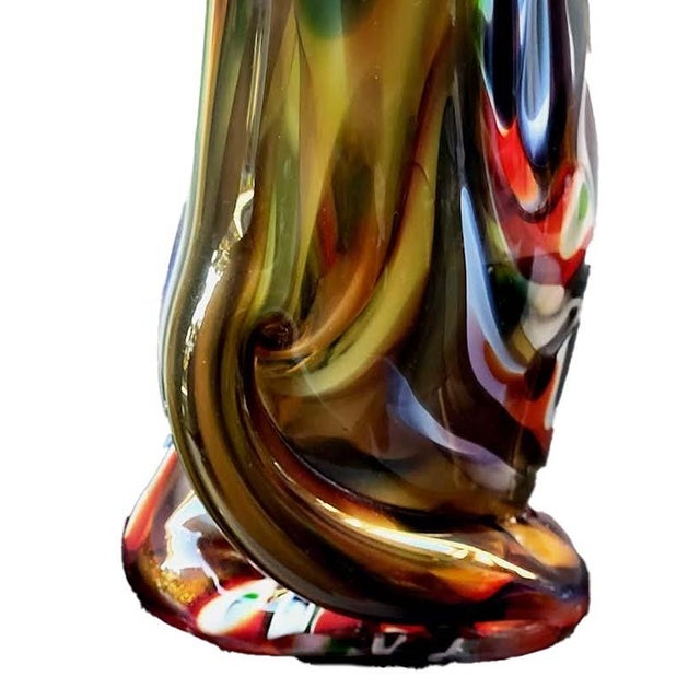 1980s Stunning Art Glass Vase by Jozefina Krosno of Poland For Sale - Image 5 of 10