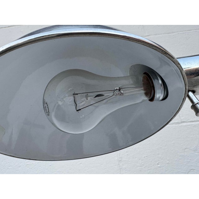 Chrome Vintage 1970s Mid Century Modern Attributed to Koch & Lowy Chrome Pharmacy Floor Lamp, Adjustable Reading Light For Sale - Image 8 of 11