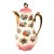 1940s Pink and White Floral Teapot Chocolate Pot For Sale