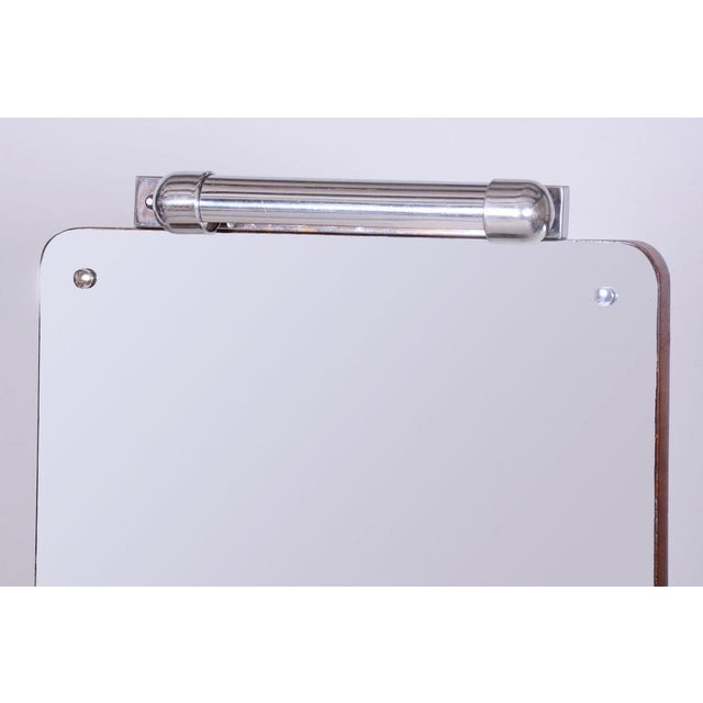 Art Deco Dressing Mirro in Glass & Walnut attributed to R. Slezak, Czech, 1930s For Sale - Image 13 of 15