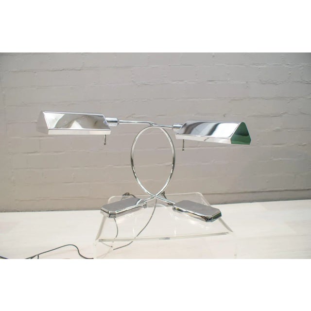1970s Vintage Chrome Arc Table Lamps from Vereinigte Werkstätten Collection, 1970s, Set of 2 For Sale - Image 5 of 12