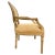 French Louis XVI Medallion Back Armchair With Crème-Peinte Distressed Finish For Sale In San Diego - Image 6 of 18