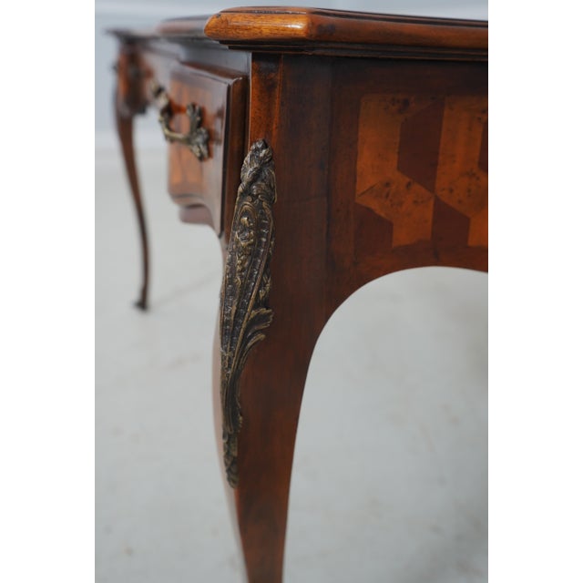 Theodore Alexander French Leather Top Fame Table Desk For Sale - Image 12 of 18