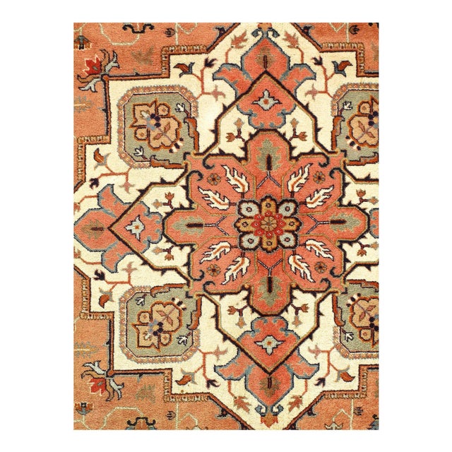 2010s Pasargad Persian Tabriz Heriz Design Area Rug - 9′1″ × 11′10″ For Sale - Image 5 of 6