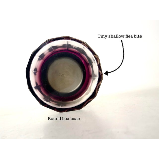 !930s Hermès Vanity Set, Aubergine Cut Crystal Atomizer & Matching Silver Lidded Container For Sale - Image 9 of 9