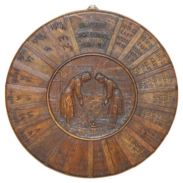 Antique Oxford Ladies High School Hockey Plaque, 1900s For Sale