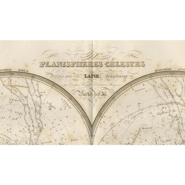 Antique Celestiall Planispheres Map by Lapie, 1838 For Sale - Image 4 of 9