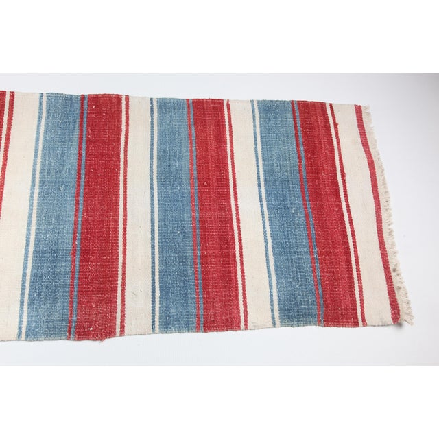 Textile 1980s Handmade Vintage Stripe Design Runner Kilim -2' X 10' 1'' For Sale - Image 7 of 9