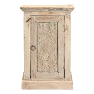 Indian Bleached Teakwood Nightstand For Sale