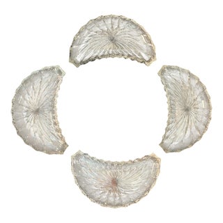 Vintage Crystal Centerpiece attributed to Baccarat, 1940s, Set of 4 For Sale