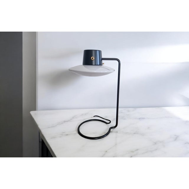 Oxford A.J. Lamp in Black Steel and Opal Blown Glass by Arne Jacobsen for Louis Poulsen, 1963 For Sale - Image 16 of 18