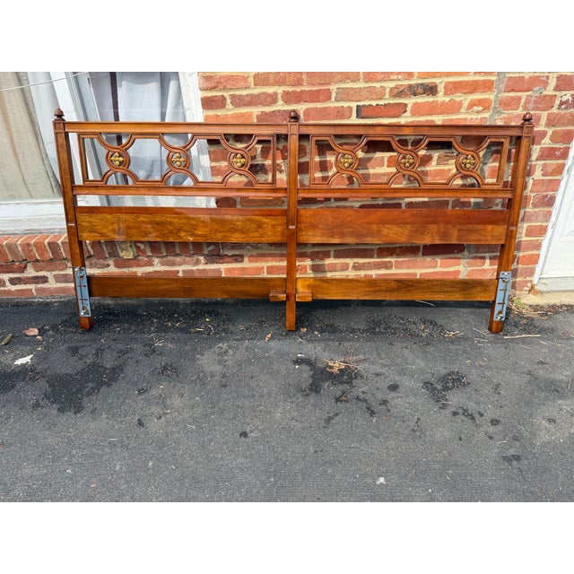 Mid 20th Century Kindel Neoclassical Style Walnut King-Size Headboard For Sale In Washington DC - Image 6 of 14