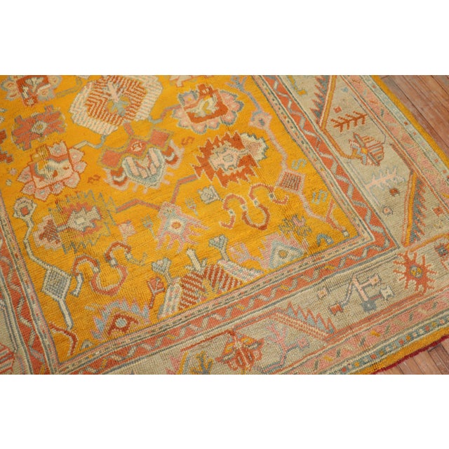 Stunning Mango Antique Turkish Oushak Rug - 7'1" x 9'9" For Sale In New York - Image 6 of 6
