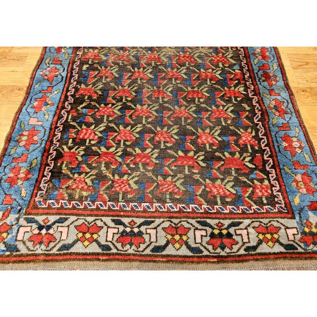 Brown Vintage Karabagh Area Rug, Wool Pile, Handwoven Floral Design, Caucasus, 1900s, 4' x 7' For Sale - Image 8 of 15