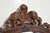 Mid Century Mahogany Wall Mirror With Floral Pediment For Sale - Image 4 of 10