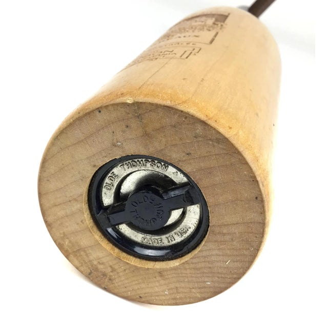 Vintage Wood Peppermill Etched Wine Bottle Shape For Sale In Portland, ME - Image 6 of 12