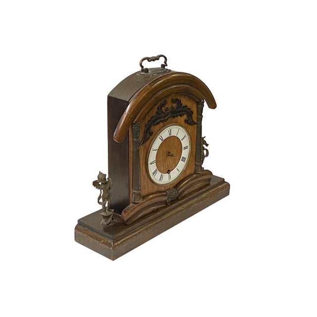 Rustic Vintage Shanghai European Style Tourbillon Wheels Clock Display For Sale - Image 3 of 9