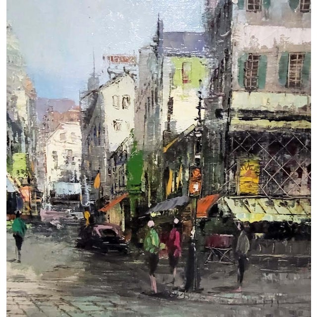 Vintage French street scene painting by Dutch artist, Theodorus van Oorschot. 1910 to 1989 The oil on canvas artwork...